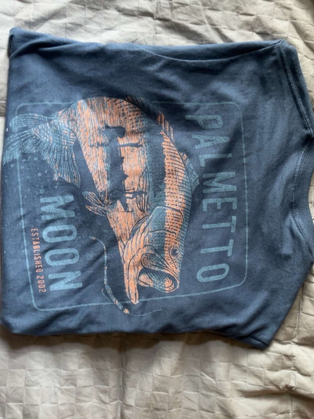 Palmetto Moon Graphic Men’s Navy Blue Crew Shirt